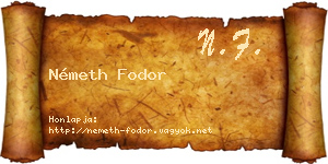 Németh Fodor névjegykártya