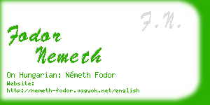 fodor nemeth business card