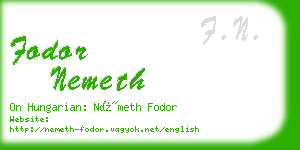 fodor nemeth business card